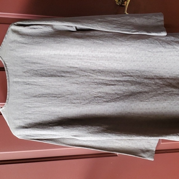 Eileen Fisher taupe silk and linen tunic 2 buttons to wear over tank top… - Picture 10 of 11